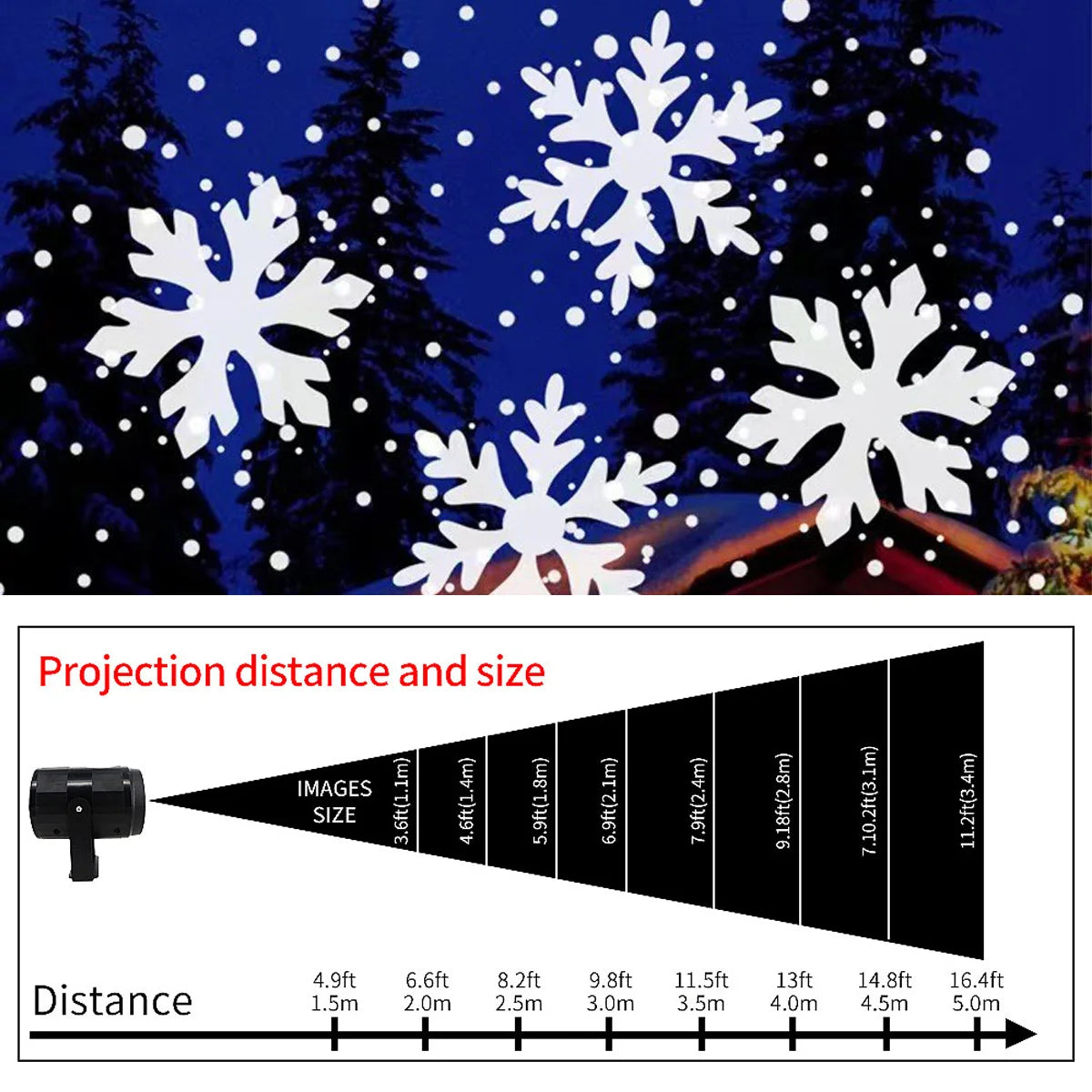Snowflake Projector Light – Indoor & Outdoor Falling Snow Christmas Light