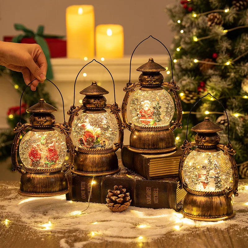 Musical Snow Globe Lantern – Light-Up Christmas Music Box with Swirling Glitter