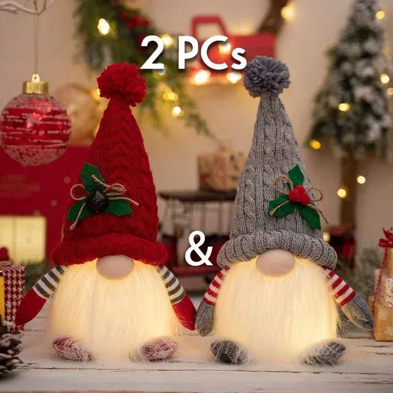 Glowing Christmas Gnome – Knitted LED Light-Up Holiday Decor