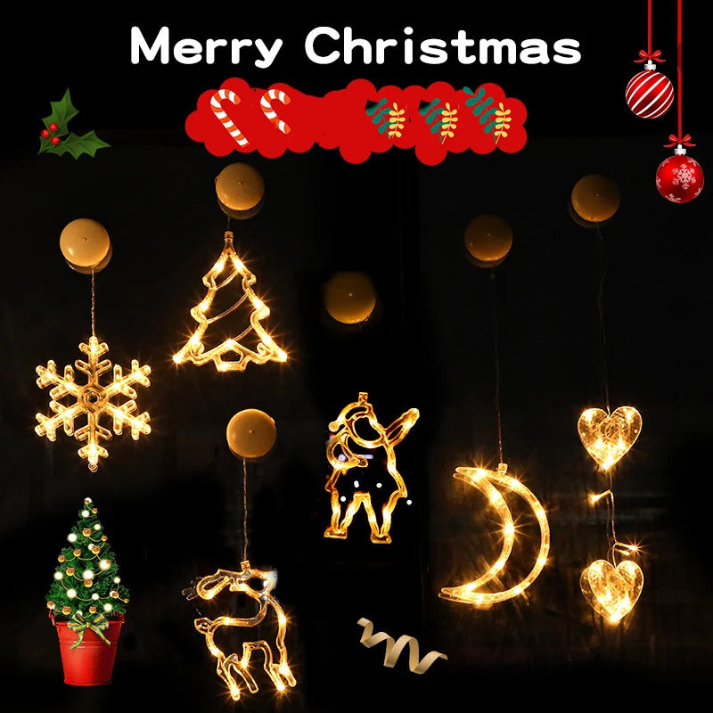 Christmas Window Lights – LED Silhouette Suction Cup Decorations
