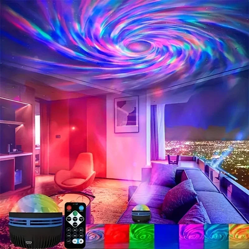 Galaxy Aurora Star Projector – Northern Lights Night Light with Remote