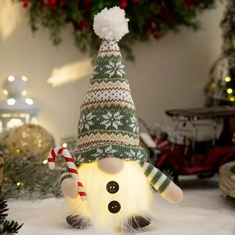 Glowing Christmas Gnome – Knitted LED Light-Up Holiday Decor
