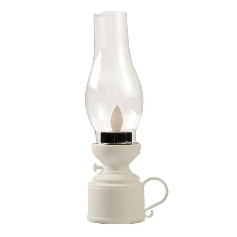 Vintage Flickering Flame Lantern – Battery LED Oil Lamp Decor