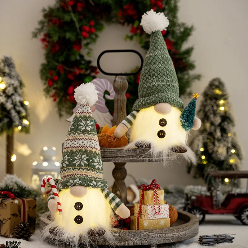 Glowing Christmas Gnome – Knitted LED Light-Up Holiday Decor
