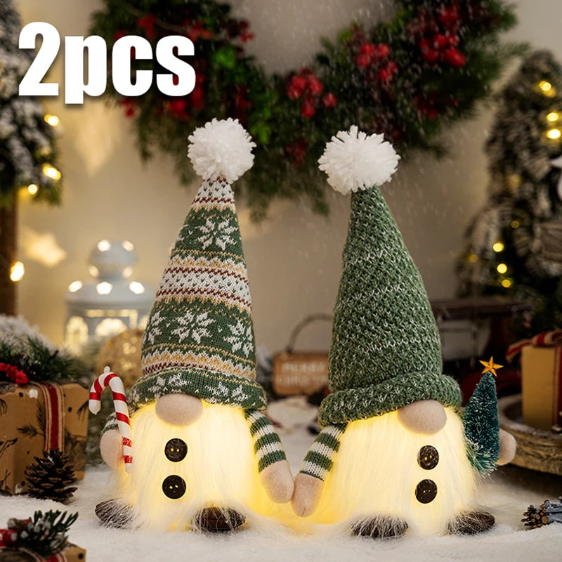 Glowing Christmas Gnome – Knitted LED Light-Up Holiday Decor