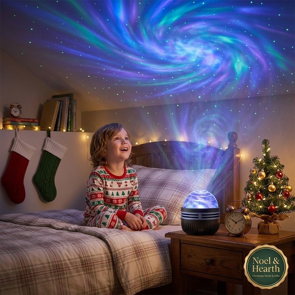 Galaxy Aurora Star Projector – Northern Lights Night Light with Remote