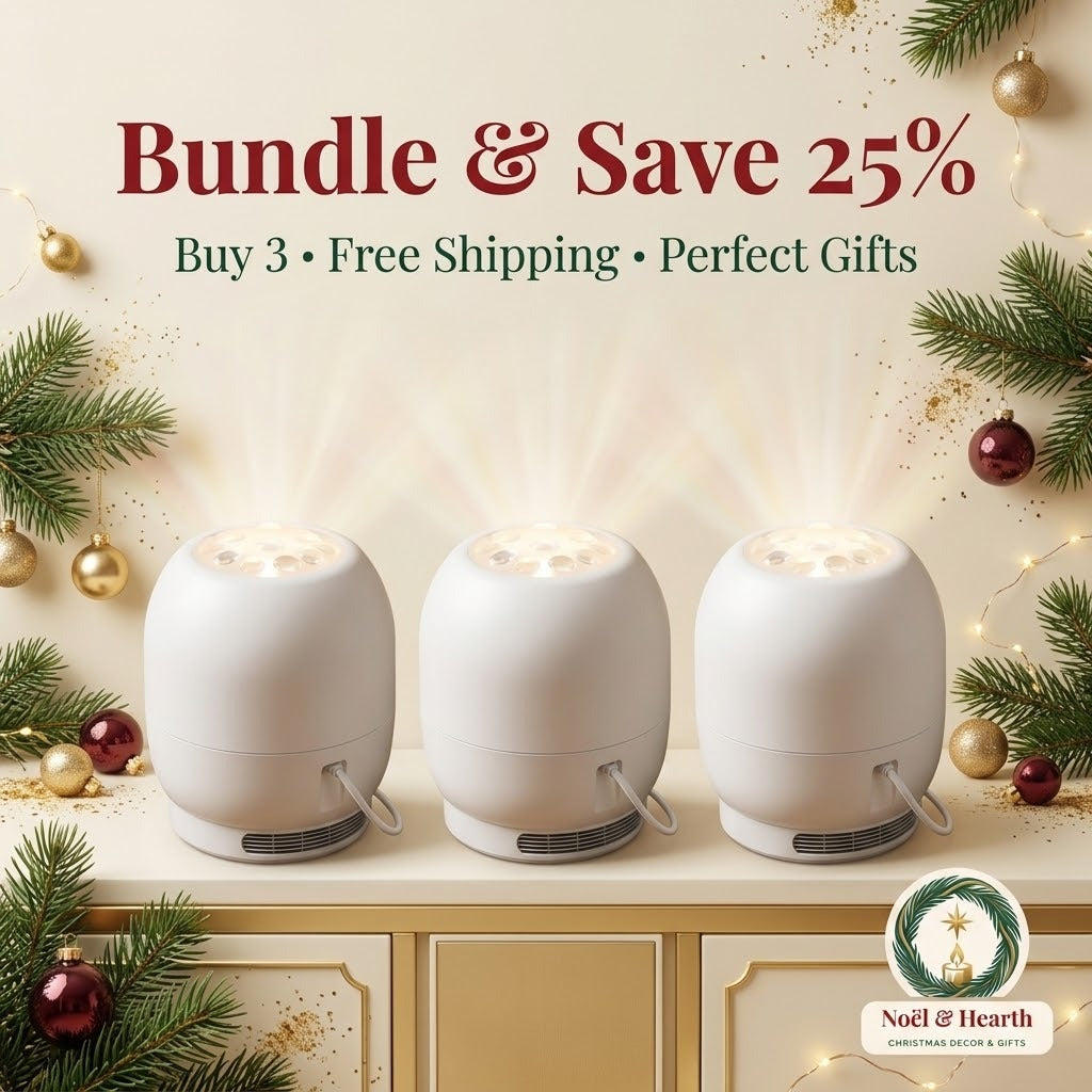 Christmas Ceiling Projector – Rotating Santa & Snowflake Night Light
